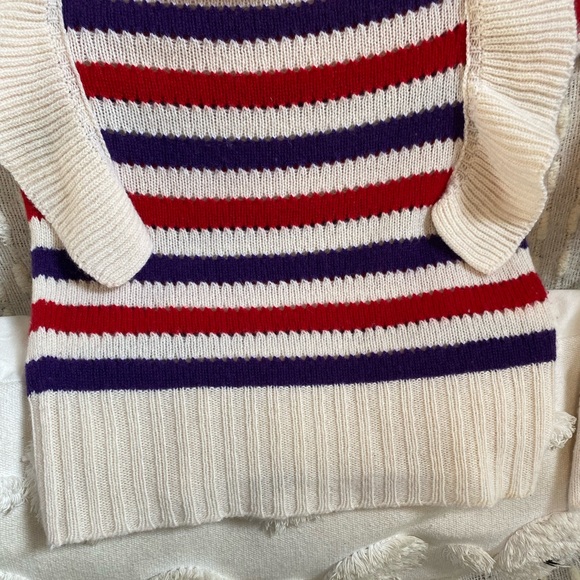 {Philosophy di Lorenzo Seraphini} Striped Ruffle Cashmere Sweater - Picture 8 of 16